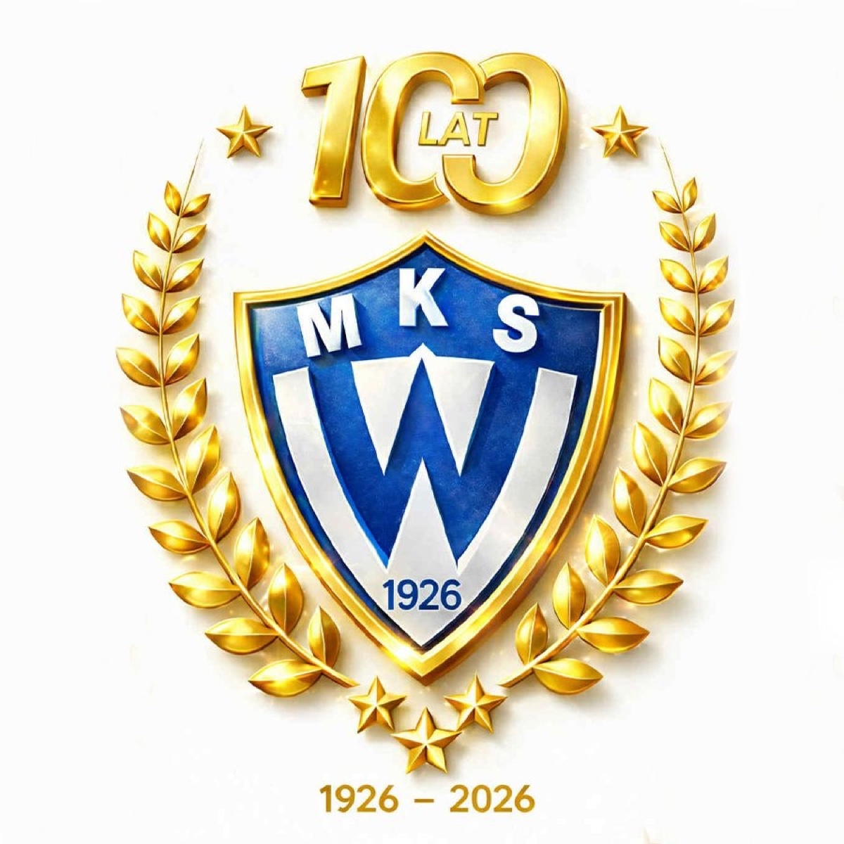 Herb MKS Wicher Kobyłka — 100 lat (1926–2026)